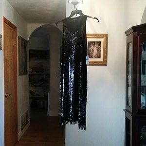 INC Black sequence short dress